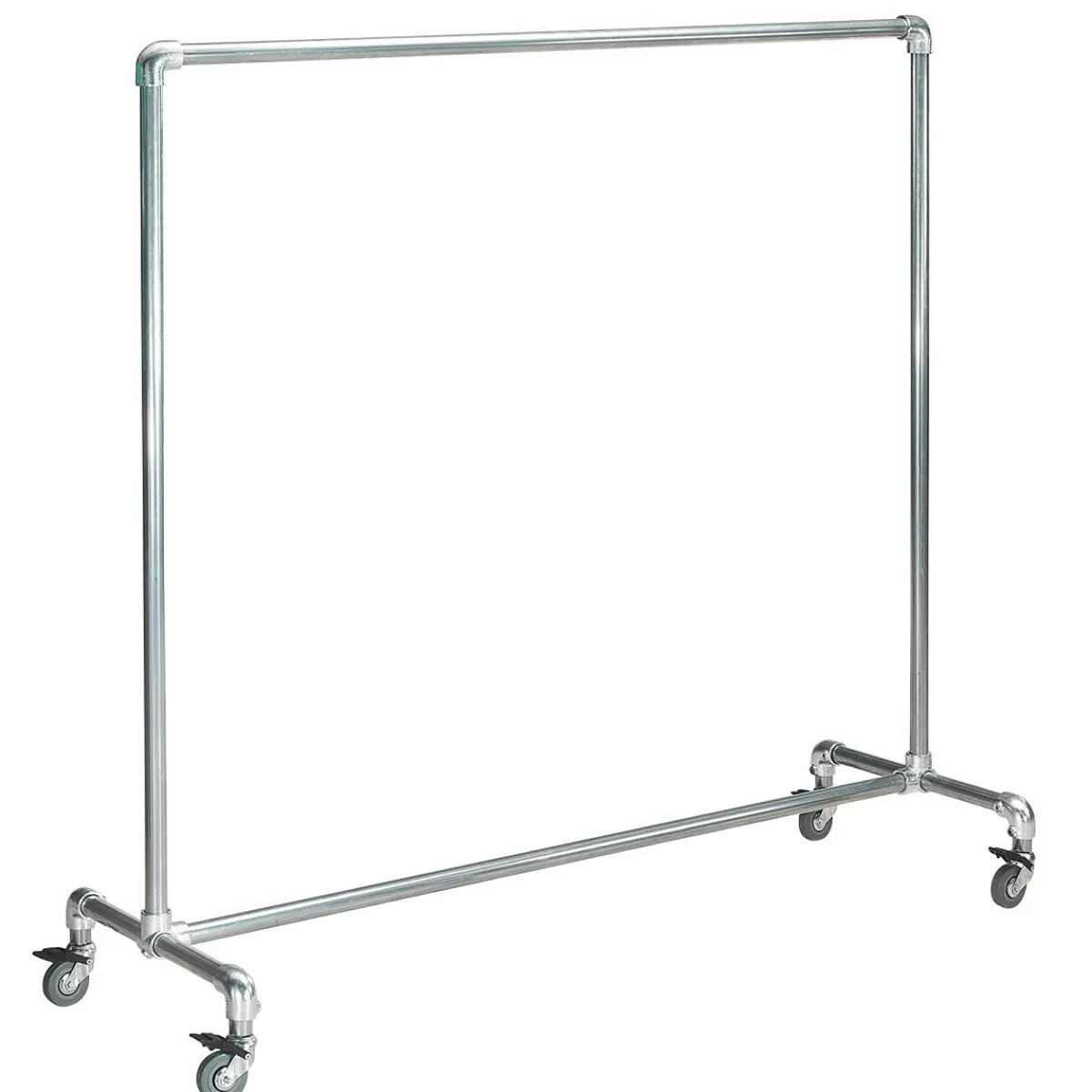 Best DecoWoerner Kleiderständer Mit Rollen FACTORY 160 Cm silber