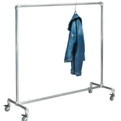 Best DecoWoerner Kleiderständer Mit Rollen FACTORY 160 Cm silber