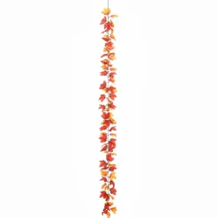 Online DecoWoerner Künstliche Ahorn-Blättergirlande - Braun 180 Cm orange