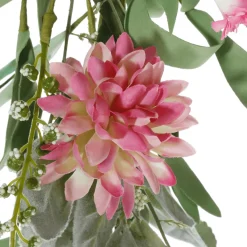 New DecoWoerner Künstliche Dahlien-Girlande Kunstranke 158 Cm rosa