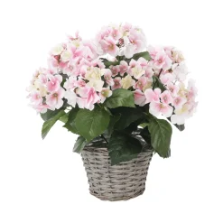 Discount DecoWoerner Künstliche Deko Hortensien Im Korb , 44 Cm rosa