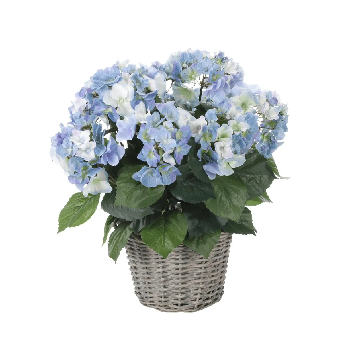 Discount DecoWoerner Künstliche Deko Hortensien Im Korb , 44 Cm blau