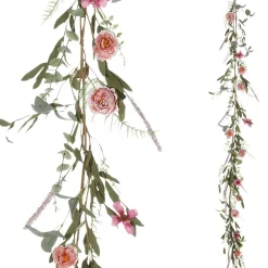 Online DecoWoerner Künstliche Eukalyptus-Rosen-Girlande 183 Cm rosa