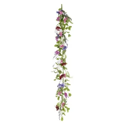 Discount DecoWoerner Künstliche Feldblumen-Girlande Blumen-Ranke Rosa Lila 158 Cm mehrfarbig