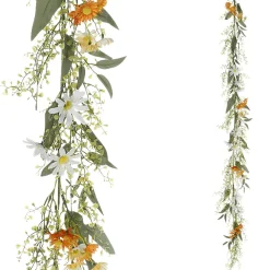 Clearance DecoWoerner Künstliche Feldblumen-Girlande - Weiß 158 Cm orange