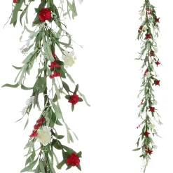 Clearance DecoWoerner Künstliche Feldblumen-Girlande Kunstranke Rot - Weiß 158 Cm rosa