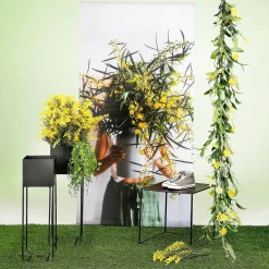 New DecoWoerner Künstliche Feldblumen-Girlande Kunstranke 158 Cm gelb