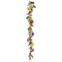 DecoWoerner Künstliche Gerbera-Feldblumen-Girlande, 140 Cm mehrfarbig
