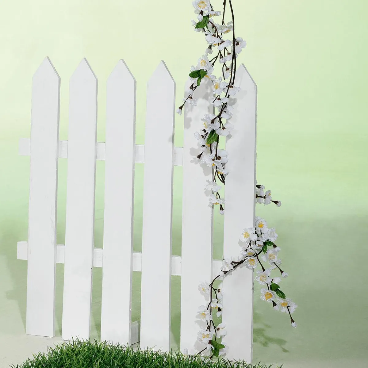 Best DecoWoerner Künstliche Kirschblüten-Ranke, 180 Cm weiß