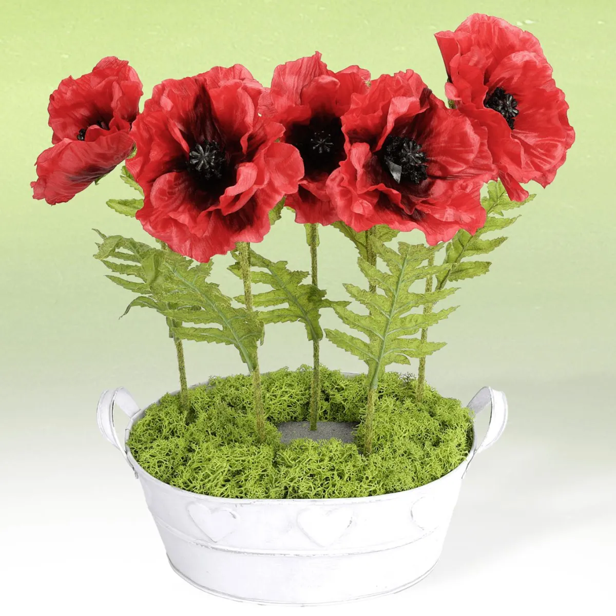 Hot DecoWoerner Künstliche Mohnblume 3 Tlg. Set In rot