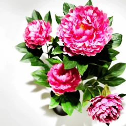 Best DecoWoerner Künstliche Pfingstrose Im Topf rosa
