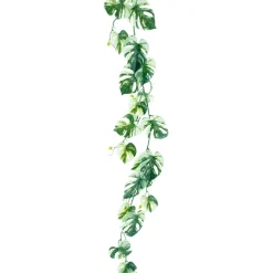 New DecoWoerner Künstliche Philoranke Variegata Monstera-Girlande 180 Cm grün