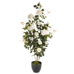Best DecoWoerner Künstliche Rosenpflanze Im Topf 115 Cm weiß
