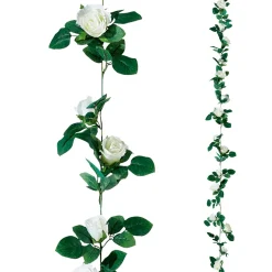 Discount DecoWoerner Künstliche Rosen-Ranke 180 Cm weiß