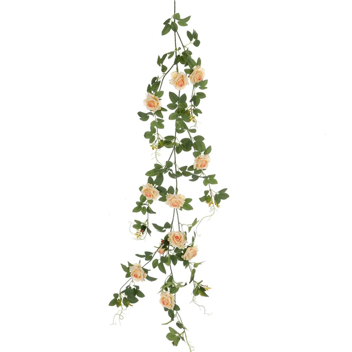 Outlet DecoWoerner Künstliche Rosenranke Apricot 125 Cm Mit Haken orange
