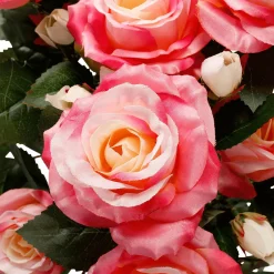 Outlet DecoWoerner Künstliche Rosensträuße Mit Jeweils 15 Blüten, & Gelb, 54,5 Cm rosa