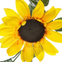 DecoWoerner Künstliche Sonnenblumen-Girlande Kunstranke 150 Cm gelb