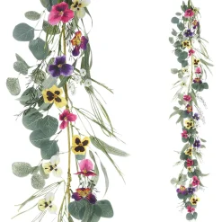 Outlet DecoWoerner Künstliche Stiefmütterchen-Girlande Blumen-Ranke Bunt 155 Cm mehrfarbig