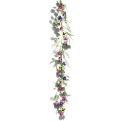 Outlet DecoWoerner Künstliche Stiefmütterchen-Girlande Blumen-Ranke Bunt 155 Cm mehrfarbig