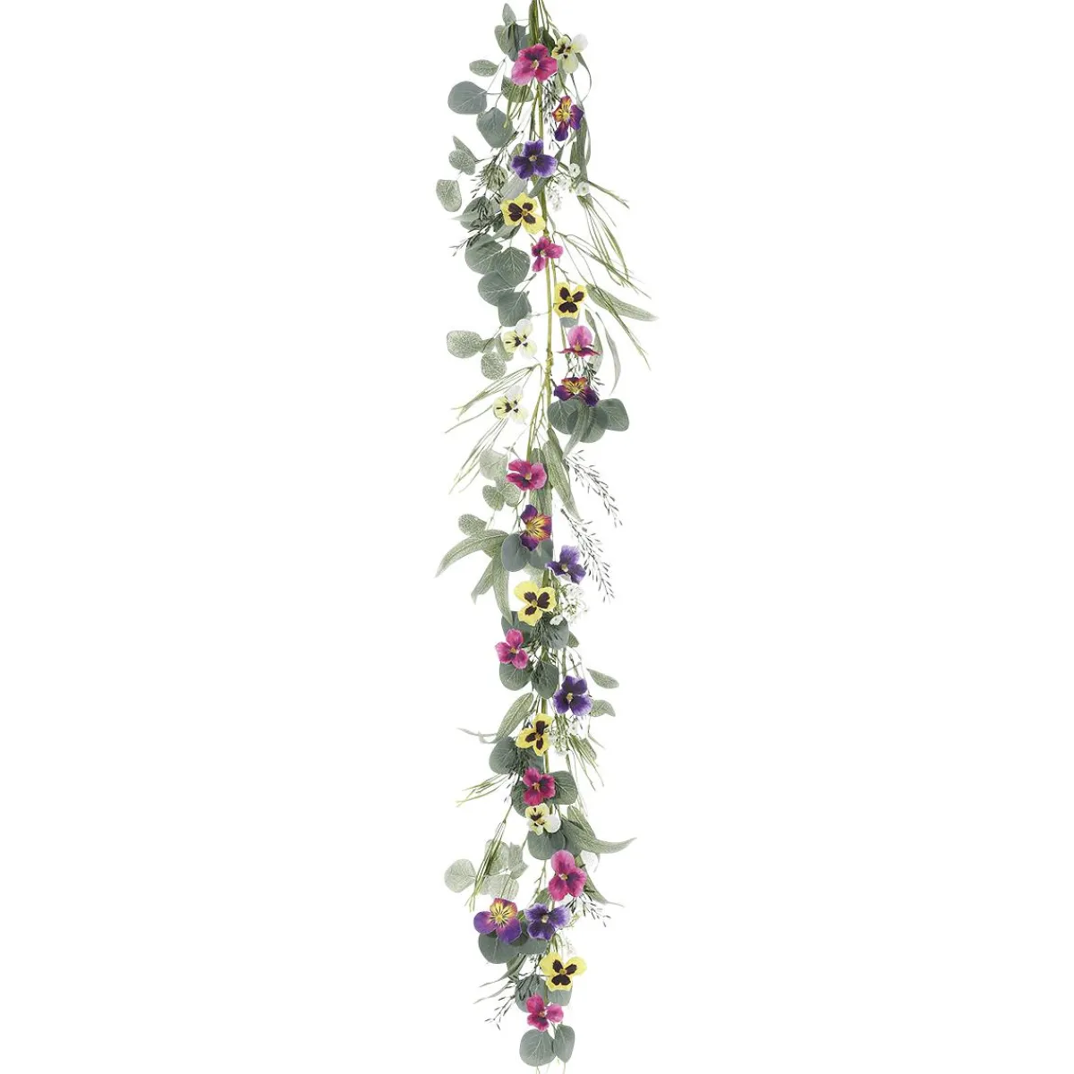 Outlet DecoWoerner Künstliche Stiefmütterchen-Girlande Blumen-Ranke Bunt 155 Cm mehrfarbig