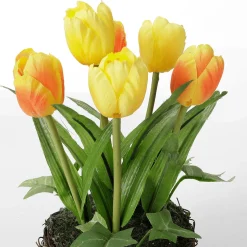 Clearance DecoWoerner Künstliche Tulpen Im Korb Gelb, 20 Cm orange