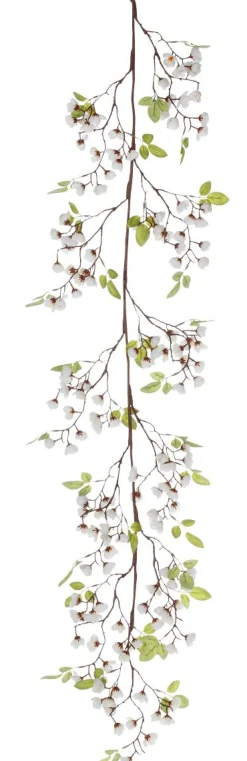 New DecoWoerner Künstliche e Kirschblüten-Girlande 140 Cm weiß