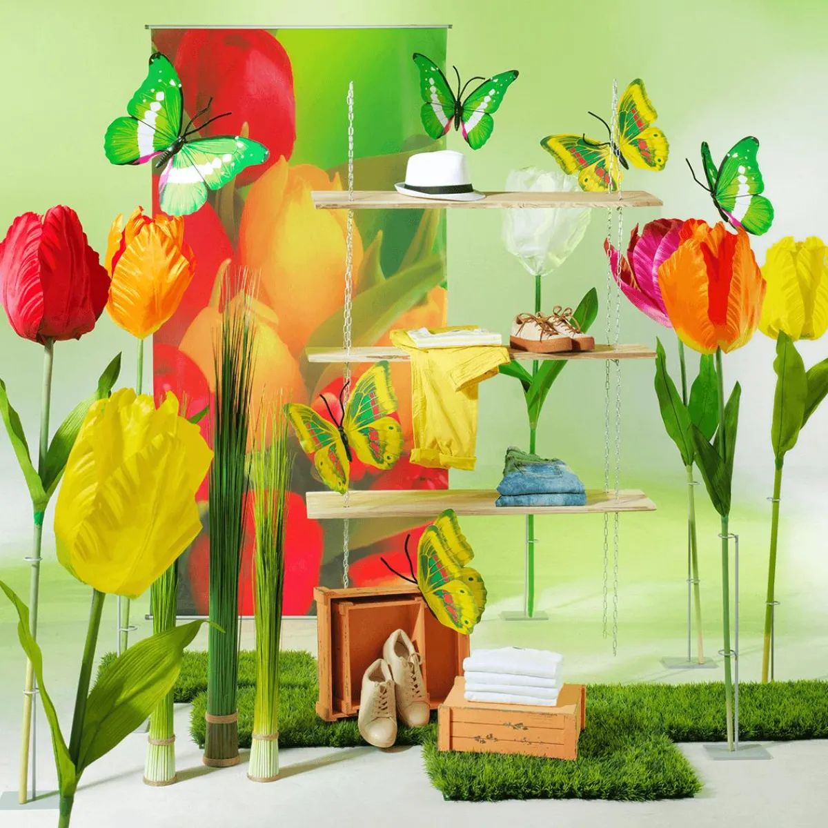 Outlet DecoWoerner Künstliche XXL Tulpe, 140 Cm, gelb