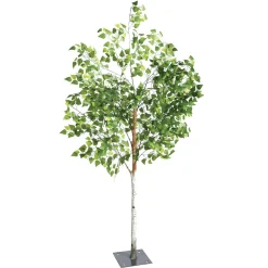 Hot DecoWoerner Künstlicher Birkenbaum Mit Standplatte, 200 Cm grün