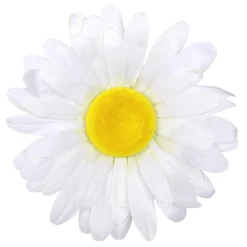 DecoWoerner Künstlicher Blütenkopf Gänseblümchen, 55 Cm Ø weiß