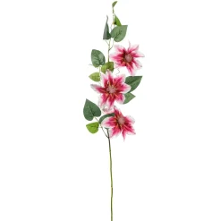 New DecoWoerner Künstlicher Clematis-Zweig Pink - Weiß , 80 Cm rosa