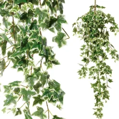 Discount DecoWoerner Künstlicher Efeubusch Mit Steckstab - Weiß, 114 Cm grün