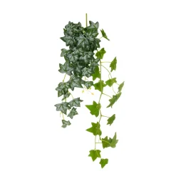 Best DecoWoerner Künstlicher Efeuhänger - Weiß 85 Cm grün