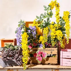 Best DecoWoerner Künstlicher Erikabusch Heidekraut, 30 Cm violett
