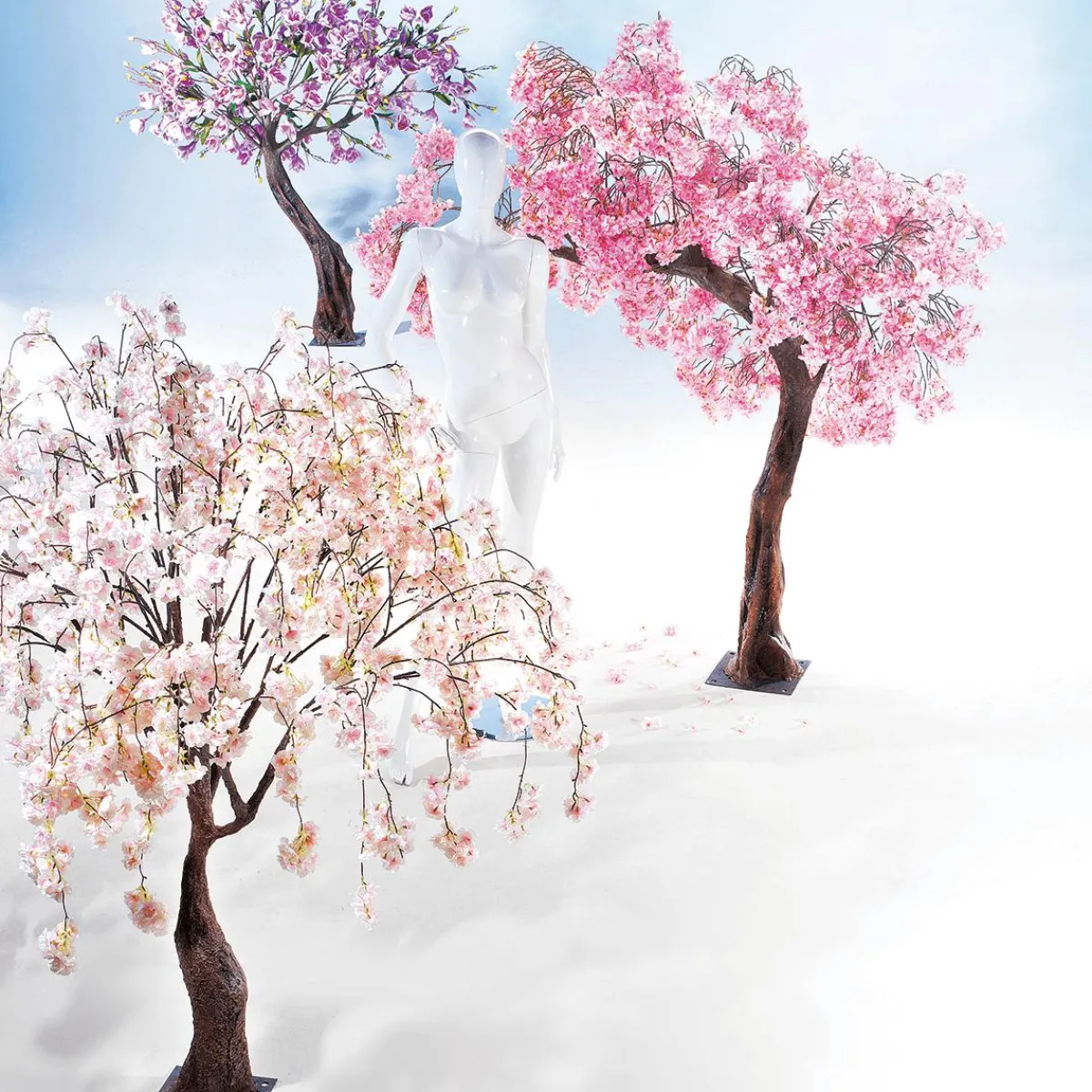 Outlet DecoWoerner Künstlicher Kirschblüten Baum Weiß - Rosè, 150 Cm rosa