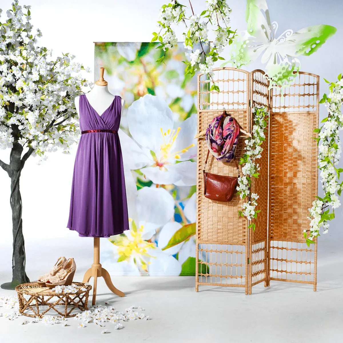 Hot DecoWoerner Künstlicher Kirschblüten Baum , 220 Cm weiß