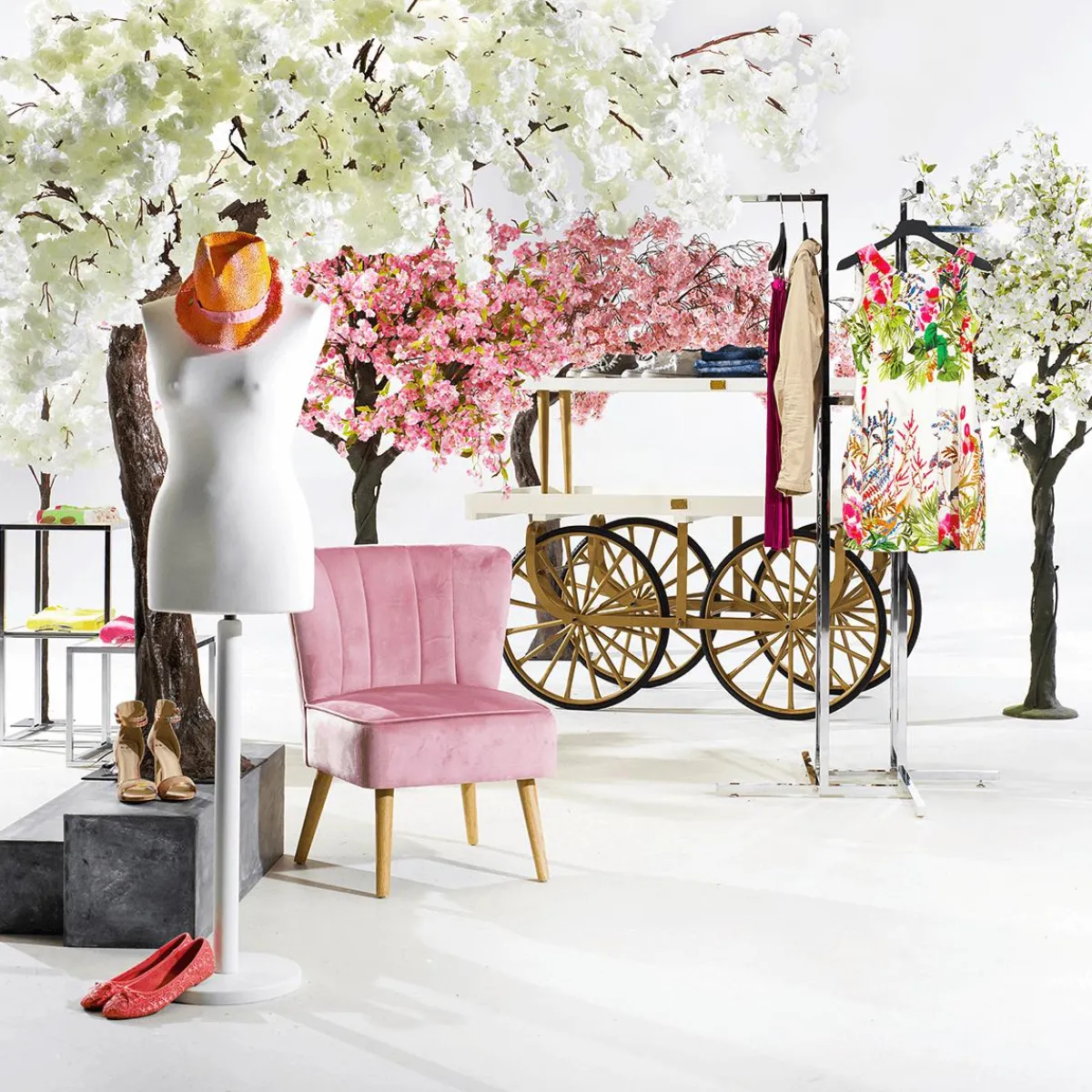 Hot DecoWoerner Künstlicher Kirschblüten Baum , 220 Cm weiß