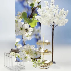 Discount DecoWoerner Künstlicher Kirschblüten-Zweig 65 Cm weiß