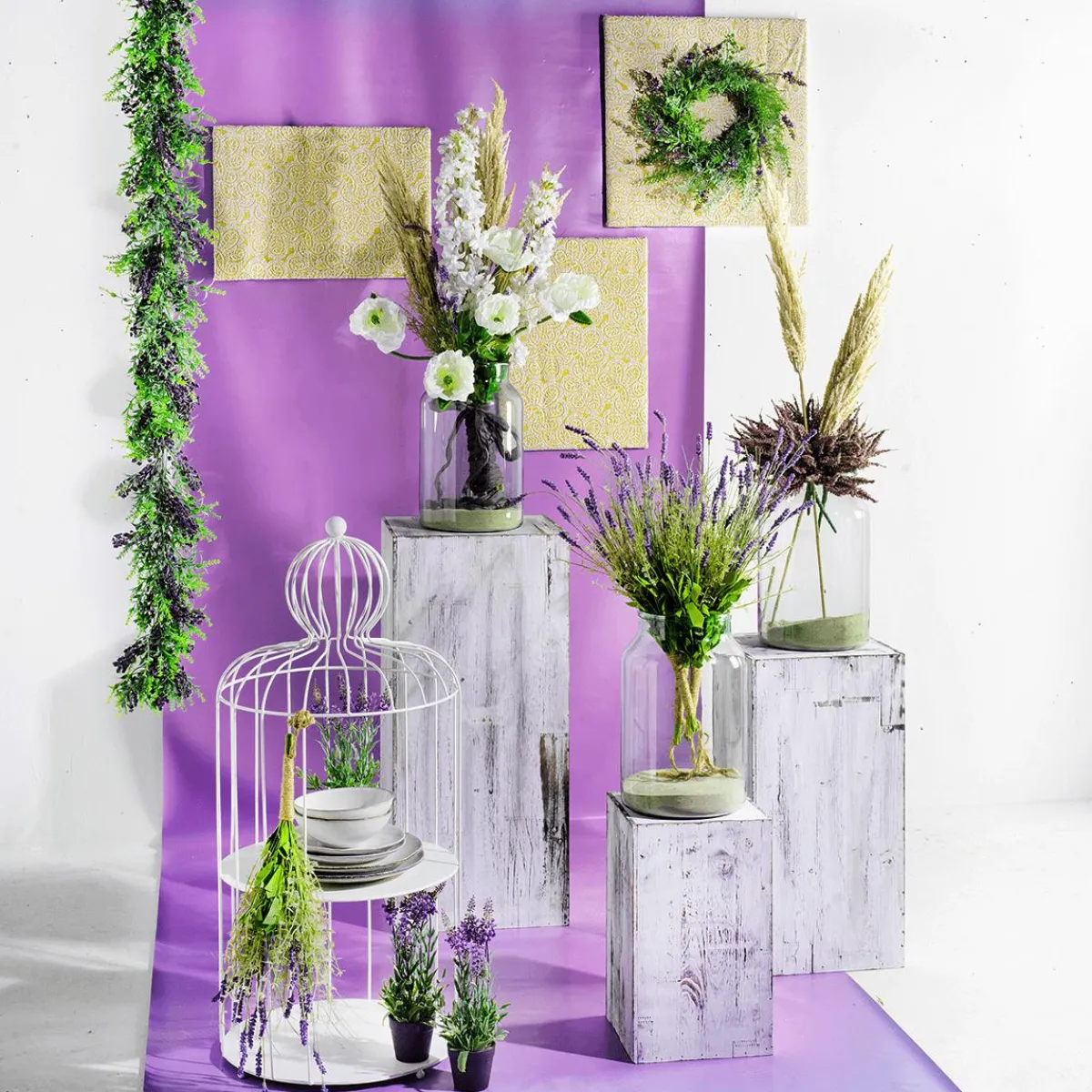 Sale DecoWoerner Künstlicher Lavendel Im Topf, 30 Cm grün