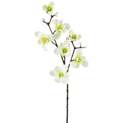 DecoWoerner Künstlicher Magnolienzweig, -grün, 100 Cm weiß