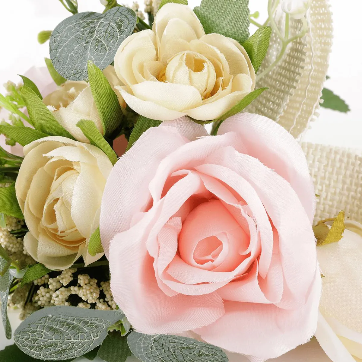 Best DecoWoerner Künstlicher Mini Rosen-Blumenstrauß-Mix 20 Cm rosa