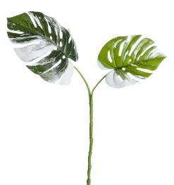 Sale DecoWoerner Künstlicher Monstera Deliciosa Albo Variegata Blätter-Zweig 85 Cm grün
