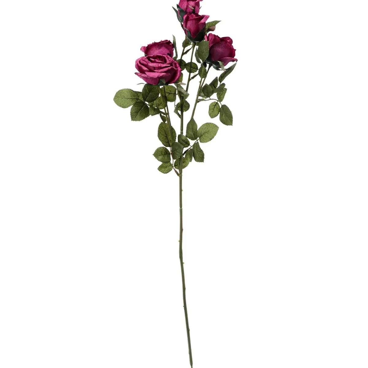 Outlet DecoWoerner Künstlicher Rosenzweig, 73 Cm, Burgundy rot