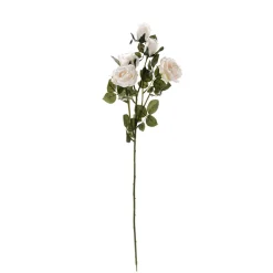 Best DecoWoerner Künstlicher Rosenzweig, 73 Cm, Creme weiß