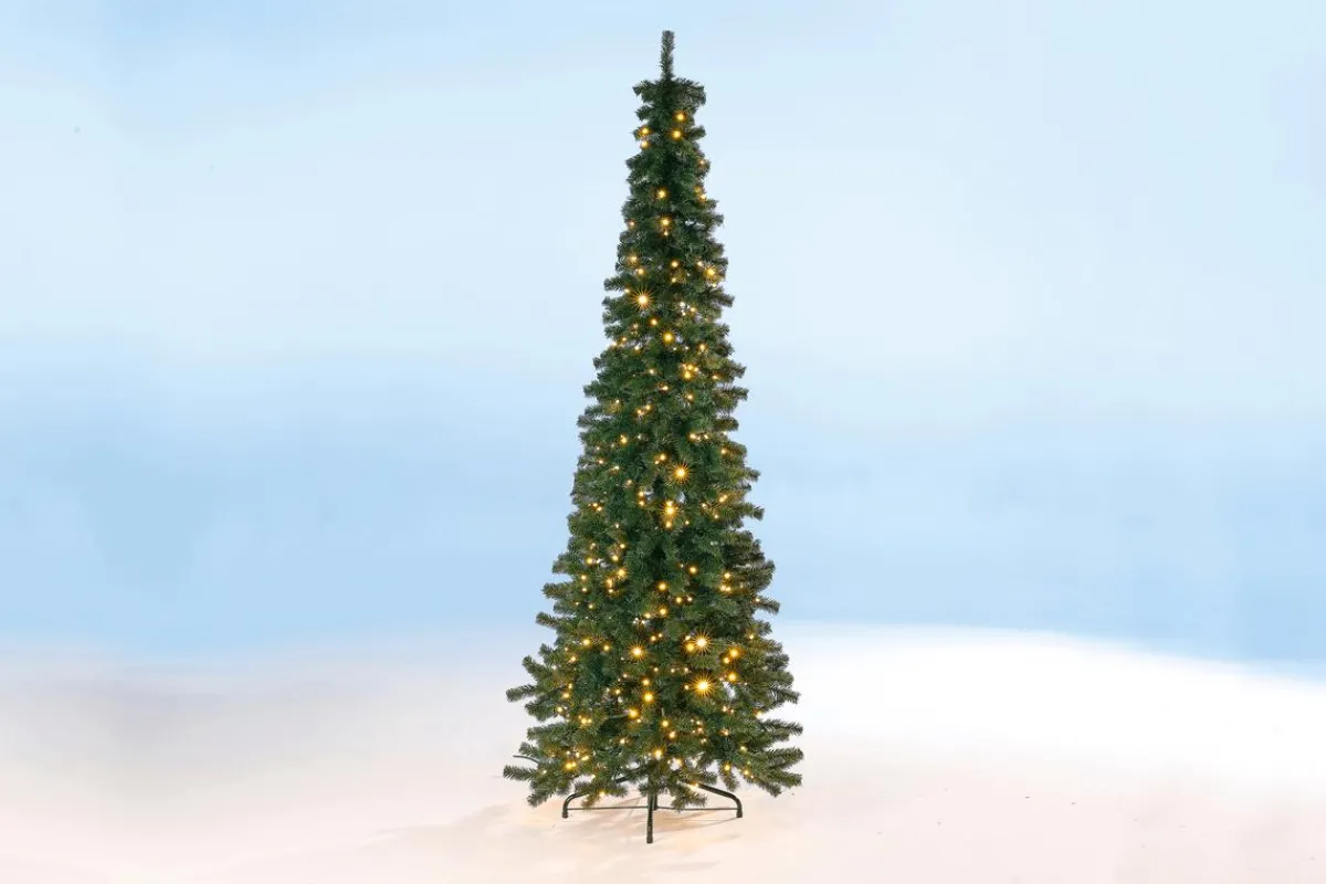 Clearance DecoWoerner Künstlicher, Schmaler Tannenbaum Mit LED 240 Cm grün