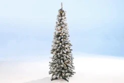 Best DecoWoerner Künstlicher, Schmaler Tannebaum, Beschneit Mit LED 180 Cm weiß