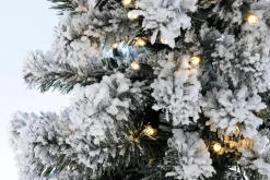Best DecoWoerner Künstlicher, Schmaler Tannebaum, Beschneit Mit LED 180 Cm weiß