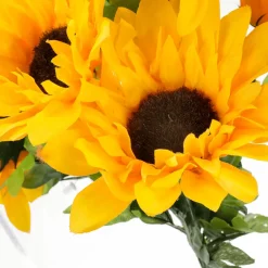 Clearance DecoWoerner Künstlicher Sonnenblumen-Strauß, 45 Cm gelb
