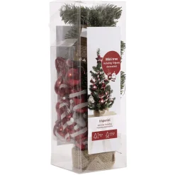 Best DecoWoerner Künstlicher Tannenbaum DIY Mit em Schmuck, 60 Cm rot