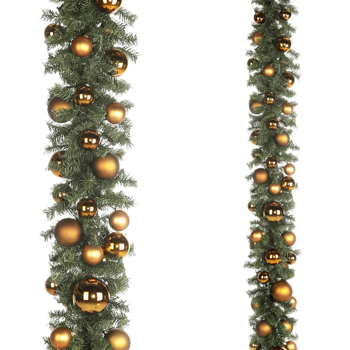 Best DecoWoerner Künstlicher Tannengirlande 270 Cm Mit Kupfer Kugeln, Zum Selber Schmücken orange