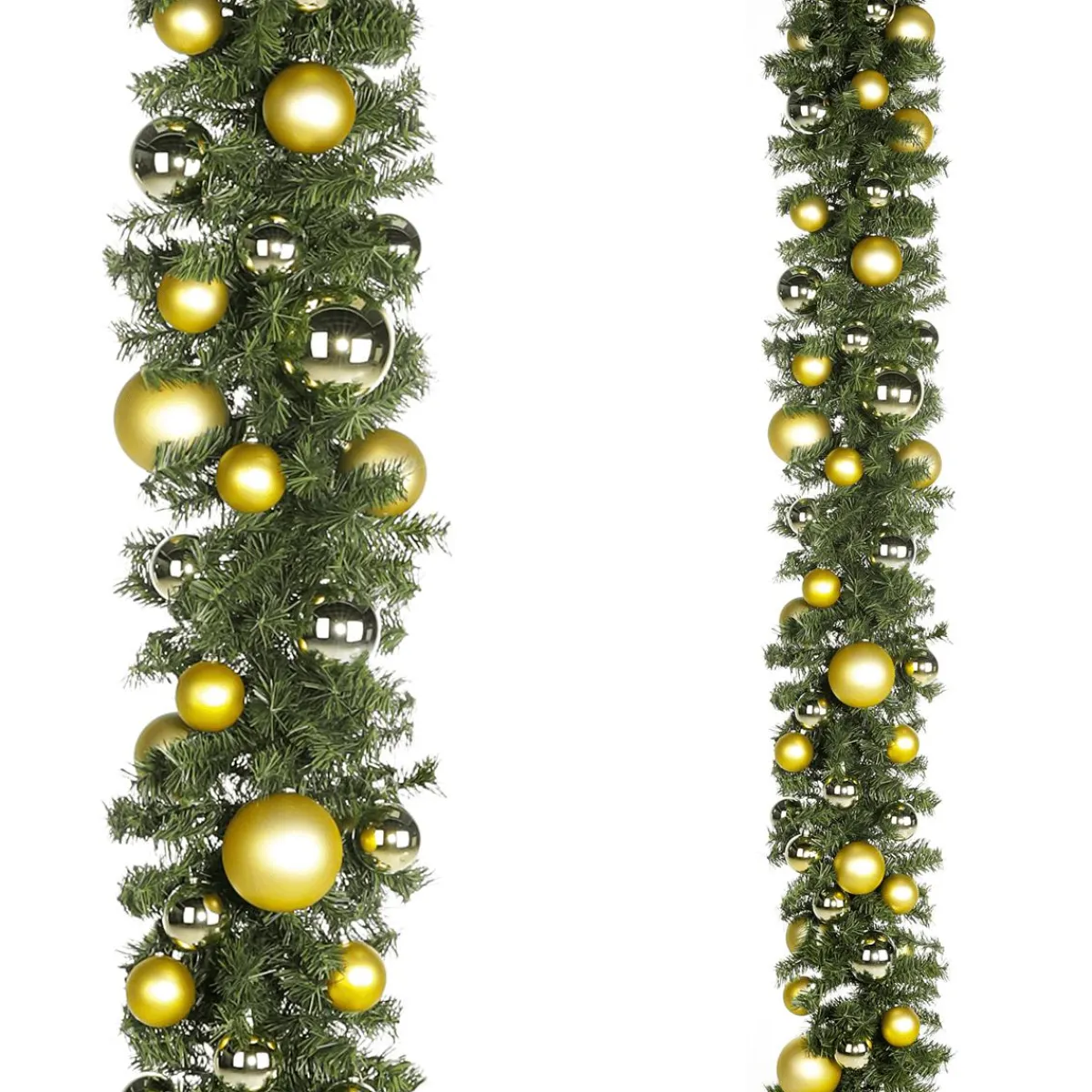 Discount DecoWoerner Künstlicher Tannengirlande 270 Cm Mit enen Kugeln, Zum Selber Schmücken gold